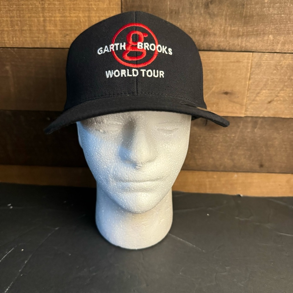 Garth‎ Brooks World Tour Hat Red Logo Cap Black Trucker Dad hat One Ten Flexfit